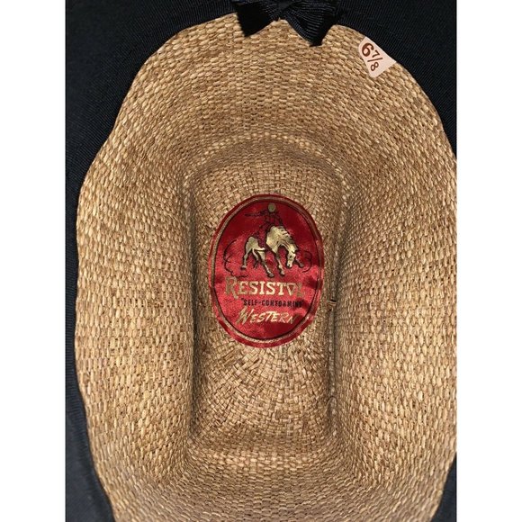 Vintage Resistol Cattleman Size 6 7/8 Straw Western Cowboy Hat - Picture 5 of 7